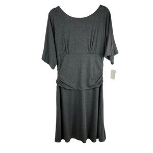 NEW Rabbit Rabbit Rabbit Knit‎ Dress Women 12 Gray Dolman Sleeve A Line Knee